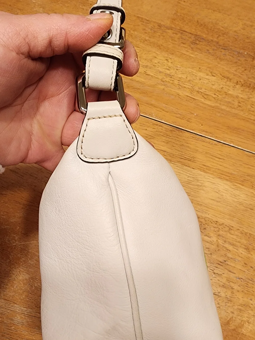 vintage Coach Y2K green and white leather signature stripe mini hobo bag.  - Picture 5 of 13